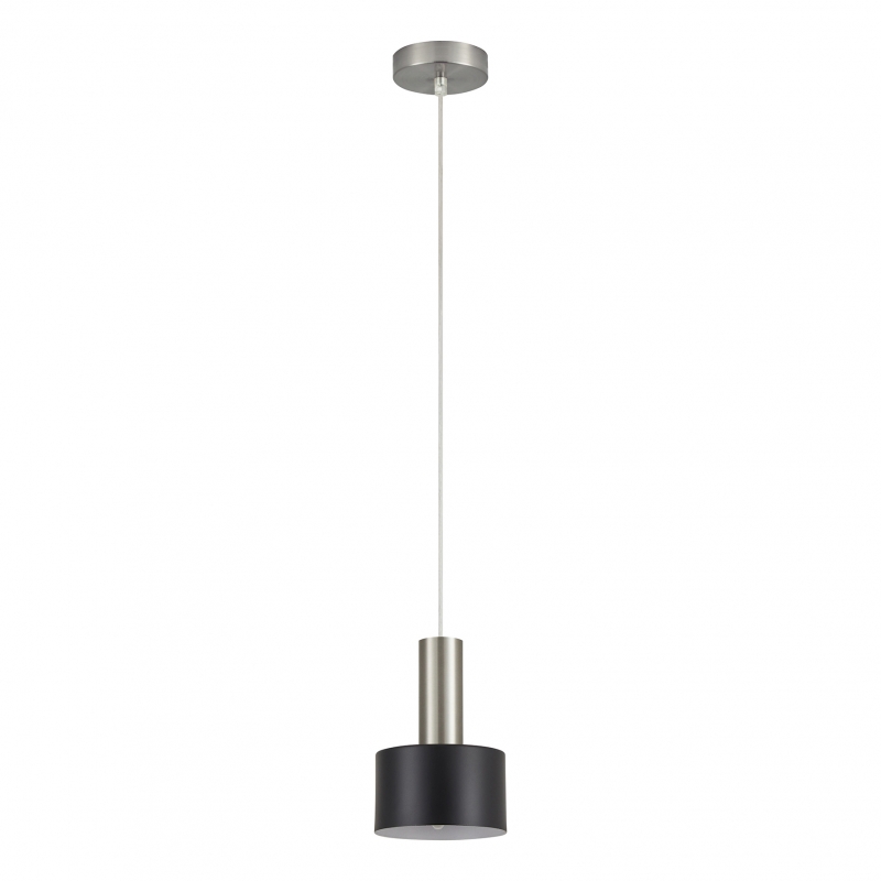 SE21-NM-4-MS1 ADEPT TUBE Nickel Matt Pendant Black Metal Shade+