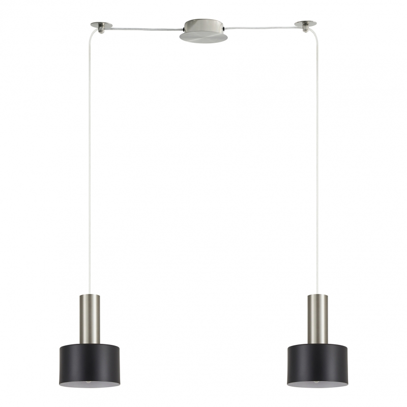 SE21-NM-4-NM2-MS1 ADEPT TUBE Nickel Matt Pendant Black Metal Shade+ SE21-NM-4-NM2-MS1 ADEPT TUBE Nickel Matt Pendant Black Metal Shade+