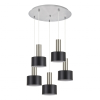 SE21-NM-4-5NM-MS1 ADEPT TUBE Nickel Matt Pendant Black Metal Shade+ SE21-NM-4-5NM-MS1 ADEPT TUBE Nickel Matt Pendant Black Metal Shade+