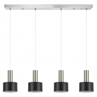 SE21-NM-4-4NM-MS1 ADEPT TUBE Nickel Matt Pendant Black Metal Shade+ SE21-NM-4-4NM-MS1 ADEPT TUBE Nickel Matt Pendant Black Metal Shade+
