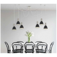 SE21-NM-4-NM6-MS2 ADEPT TUBE Nickel Matt Pendant Black Metal Shade+ SE21-NM-4-NM6-MS2 ADEPT TUBE Nickel Matt Pendant Black Metal Shade+