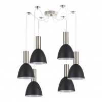 SE21-NM-4-NM6-MS2 ADEPT TUBE Nickel Matt Pendant Black Metal Shade+ SE21-NM-4-NM6-MS2 ADEPT TUBE Nickel Matt Pendant Black Metal Shade+