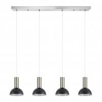 SE21-NM-4-4NM-MS3 ADEPT TUBE Nickel Matt Pendant Black Metal Shade+ SE21-NM-4-4NM-MS3 ADEPT TUBE Nickel Matt Pendant Black Metal Shade+