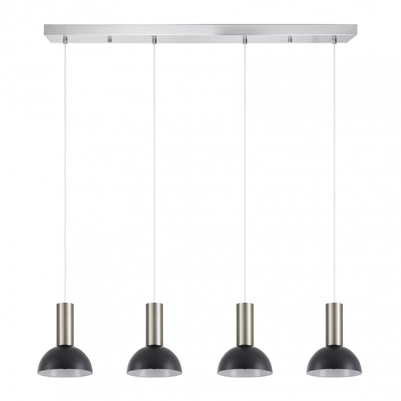 SE21-NM-4-4NM-MS3 ADEPT TUBE Nickel Matt Pendant Black Metal Shade+ SE21-NM-4-4NM-MS3 ADEPT TUBE Nickel Matt Pendant Black Metal Shade+