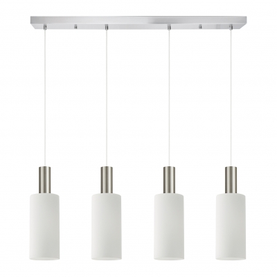 SE21-NM-4-4NM-GL3 ADEPT TUBE Nickel Matt Pendant White Glass+