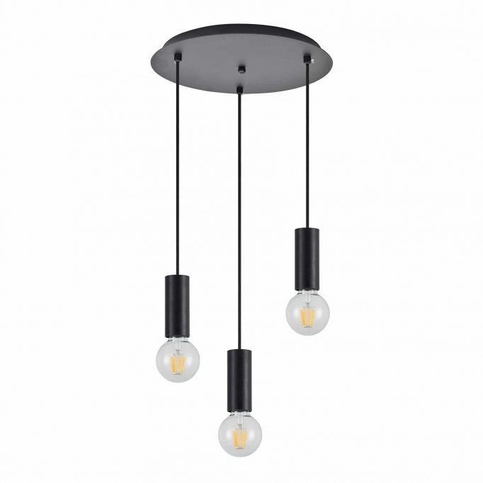 SE21-BL-4-3BL ADEPT TUBE Black Pendant+