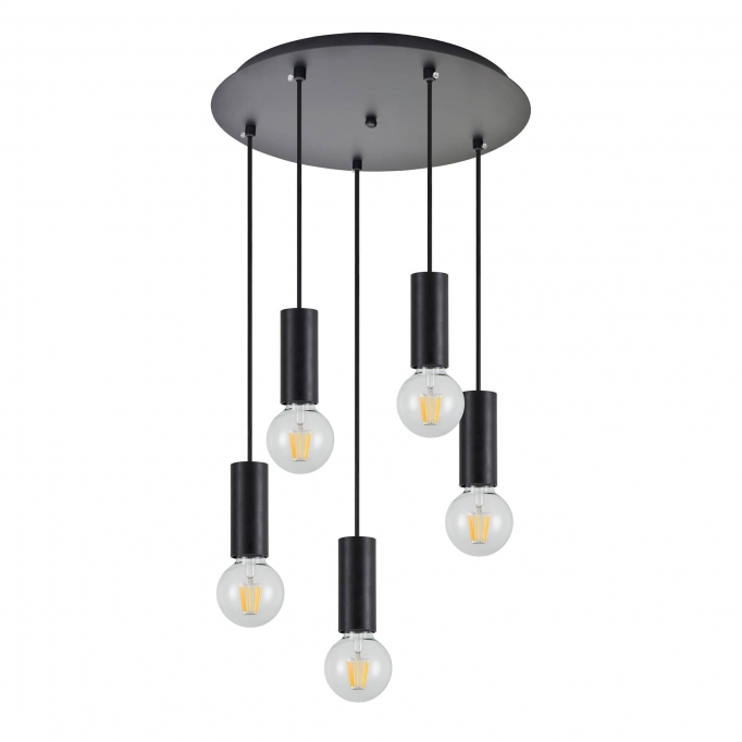 SE21-BL-4-5BL ADEPT TUBE Black Pendant+