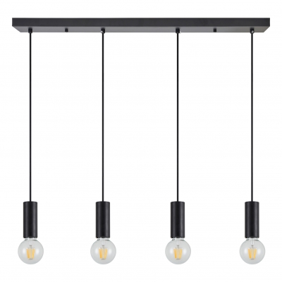 SE21-BL-4-4BL ADEPT TUBE Black Pendant+