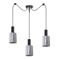 SE21-BL-4-BL3-GL1 ADEPT TUBE Black Pendant Smoked Glass+ SE21-BL-4-BL3-GL1 ADEPT TUBE Black Pendant Smoked Glass+