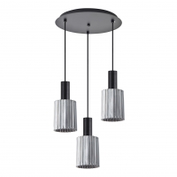 SE21-BL-4-3BL-GL1 ADEPT TUBE Black Pendant Smoked Glass+ SE21-BL-4-3BL-GL1 ADEPT TUBE Black Pendant Smoked Glass+