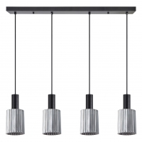 SE21-BL-4-4BL-GL1 ADEPT TUBE Black Pendant Smoked Glass+ SE21-BL-4-4BL-GL1 ADEPT TUBE Black Pendant Smoked Glass+