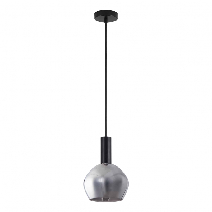 SE21-BL-4-GL2 ADEPT TUBE Black Pendant Smoked Glass+