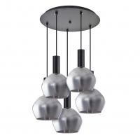 SE21-BL-4-5BL-GL2 ADEPT TUBE Black Pendant Smoked Glass+ SE21-BL-4-5BL-GL2 ADEPT TUBE Black Pendant Smoked Glass+