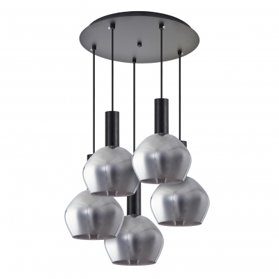 SE21-BL-4-5BL-GL2 ADEPT TUBE Black Pendant Smoked Glass+ SE21-BL-4-5BL-GL2 ADEPT TUBE Black Pendant Smoked Glass+