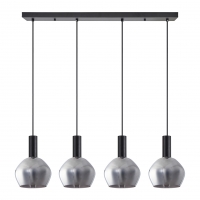 SE21-BL-4-4BL-GL2 ADEPT TUBE Black Pendant Smoked Glass+ SE21-BL-4-4BL-GL2 ADEPT TUBE Black Pendant Smoked Glass+