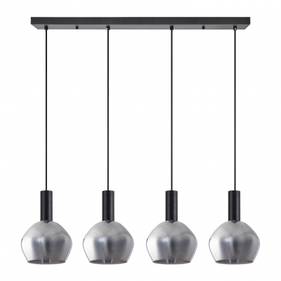 SE21-BL-4-4BL-GL2 ADEPT TUBE Black Pendant Smoked Glass+