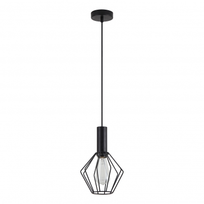 SE21-BL-4-GR1 ADEPT TUBE Black Pendant Black Metal Grid+