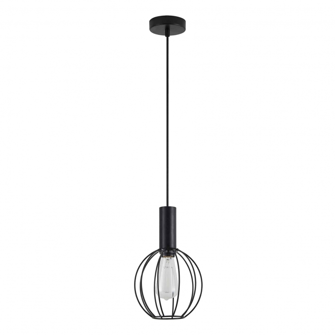 SE21-BL-4-GR2 ADEPT TUBE Black Pendant Black Metal Grid+