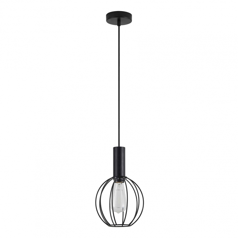 SE21-BL-4-GR2 ADEPT TUBE Black Pendant Black Metal Grid+