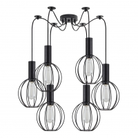 SE21-BL-4-BL6-GR2 ADEPT TUBE Black Pendant Black Metal Grid+ SE21-BL-4-BL6-GR2 ADEPT TUBE Black Pendant Black Metal Grid+