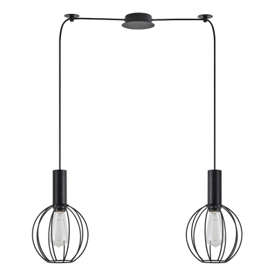 SE21-BL-4-BL2-GR2 ADEPT TUBE Black Pendant Black Metal Grid+