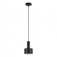 SE21-BL-4-MS1 ADEPT TUBE Black Pendant Black Metal Shade+