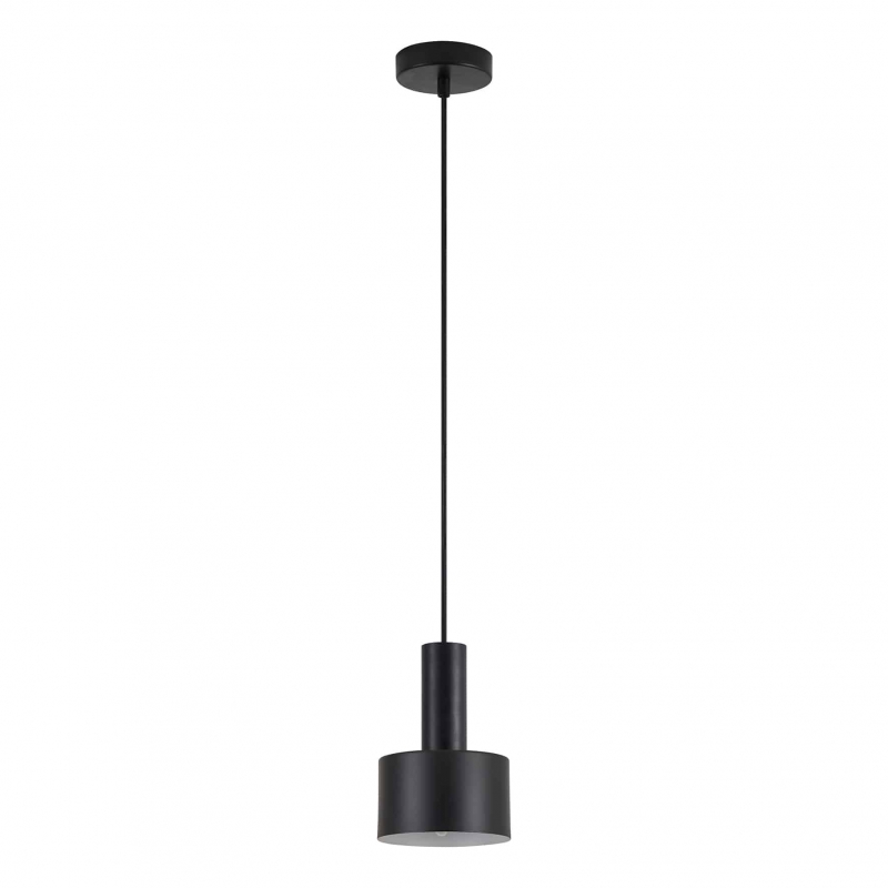 SE21-BL-4-MS1 ADEPT TUBE Black Pendant Black Metal Shade+