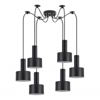 SE21-BL-4-BL6-MS1 ADEPT TUBE Black Pendant Black Metal Shade+ SE21-BL-4-BL6-MS1 ADEPT TUBE Black Pendant Black Metal Shade+