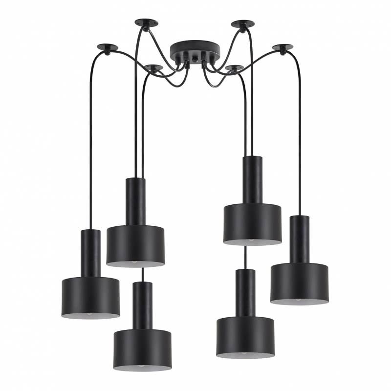 SE21-BL-4-BL6-MS1 ADEPT TUBE Black Pendant Black Metal Shade+ SE21-BL-4-BL6-MS1 ADEPT TUBE Black Pendant Black Metal Shade+