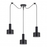 SE21-BL-4-BL3-MS1 ADEPT TUBE Black Pendant Black Metal Shade+