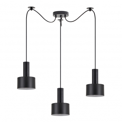 SE21-BL-4-BL3-MS1 ADEPT TUBE Black Pendant Black Metal Shade+
