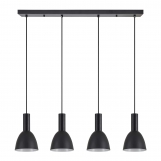 SE21-BL-4-4BL-MS2 ADEPT TUBE Black Pendant Black Metal Shade+