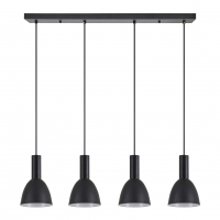 SE21-BL-4-4BL-MS2 ADEPT TUBE Black Pendant Black Metal Shade+