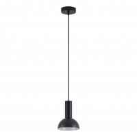 SE21-BL-4-MS3 ADEPT TUBE Black Pendant Black Metal Shade+