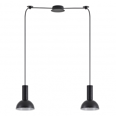 SE21-BL-4-BL2-MS3 ADEPT TUBE Black Pendant Black Metal Shade+