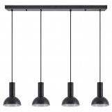 SE21-BL-4-4BL-MS3 ADEPT TUBE Black Pendant Black Metal Shade+