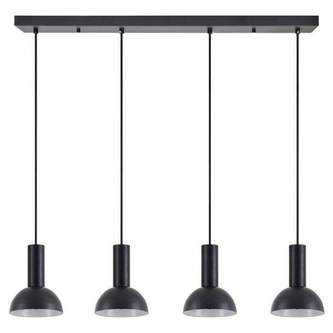 SE21-BL-4-4BL-MS3 ADEPT TUBE Black Pendant Black Metal Shade+