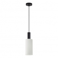 SE21-BL-4-GL3 ADEPT TUBE Black Pendant White Glass+