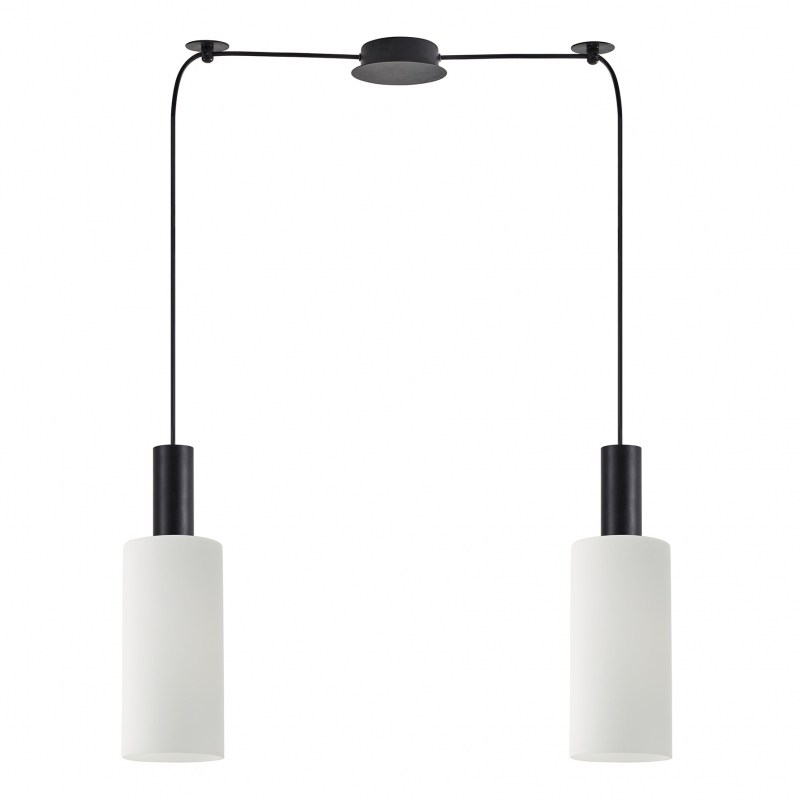 SE21-BL-4-BL2-GL3 ADEPT TUBE Black Pendant White Glass+ SE21-BL-4-BL2-GL3 ADEPT TUBE Black Pendant White Glass+