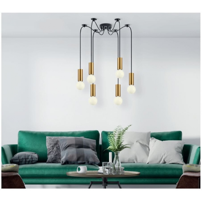 SE21-GM-4-BL6 ADEPT TUBE Gold Matt Pendant+