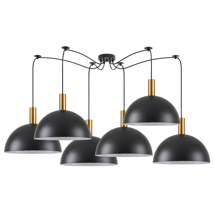 SE21-GM-4-BL6-MS40 ADEPT TUBE Gold Matt Pendant Black Metal Shade+