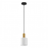 SE21-GM-4-SH1 ADEPT TUBE Gold Matt Pendant White Fabric Shade+