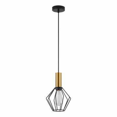 SE21-GM-4-GR1 ADEPT TUBE Gold Matt Pendant Black Metal Grid+