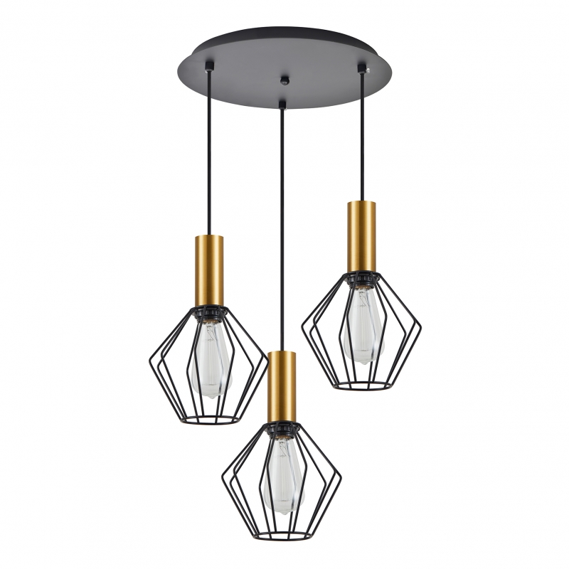 SE21-GM-4-3BL-GR1 ADEPT TUBE Gold Matt Pendant Black Metal Grid+ SE21-GM-4-3BL-GR1 ADEPT TUBE Gold Matt Pendant Black Metal Grid+