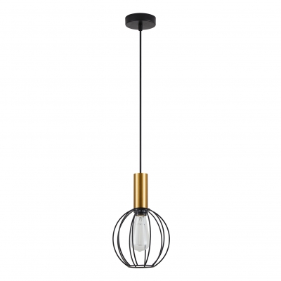 SE21-GM-4-GR1 ADEPT TUBE Gold Matt Pendant Black Metal Grid+