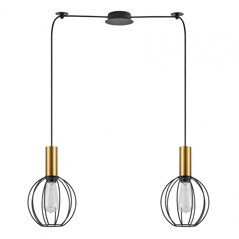 SE21-GM-4-BL2-GR1 ADEPT TUBE Gold Matt Pendant Black Metal Grid+ SE21-GM-4-BL2-GR1 ADEPT TUBE Gold Matt Pendant Black Metal Grid+