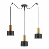 SE21-GM-4-BL3-MS1 ADEPT TUBE Gold Matt Pendant Black Metal Shade+