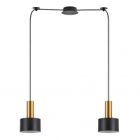 SE21-GM-4-BL2-MS1 ADEPT TUBE Gold Matt Pendant Black Metal Shade+