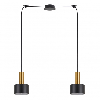 SE21-GM-4-BL2-MS1 ADEPT TUBE Gold Matt Pendant Black Metal Shade+