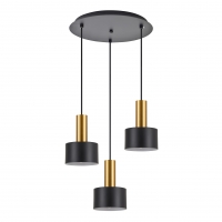 SE21-GM-4-3BL-MS1 ADEPT TUBE Gold Matt Pendant Black Metal Shade+ SE21-GM-4-3BL-MS1 ADEPT TUBE Gold Matt Pendant Black Metal Shade+